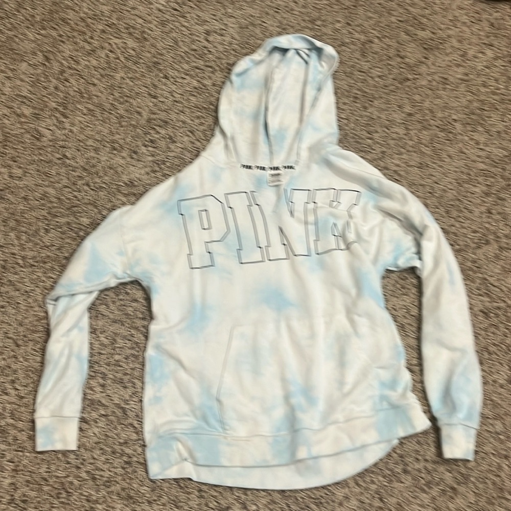 Small blue and white pink hoodie